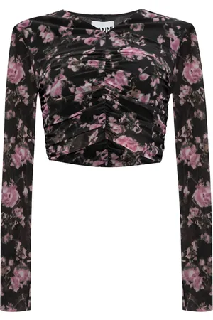 Ganni Ruchet bluse med blomstertryk