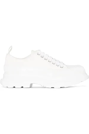 Alexander McQueen Hvide kraftige sneakers i læder
