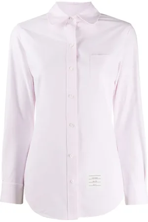 Thom Browne Oxford-skjorte med rund krave og 4-Bar-detalje