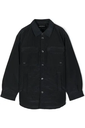 Emporio Armani Skjortejakke i seersucker med paneler