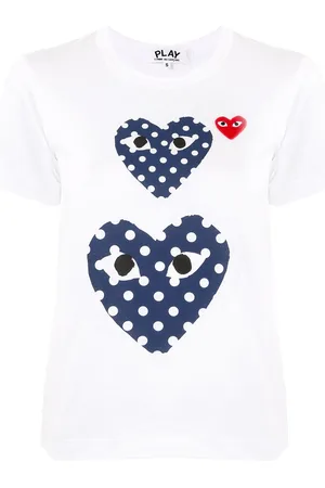 Comme des Garçons T-shirt med rund hals og hjertetryk