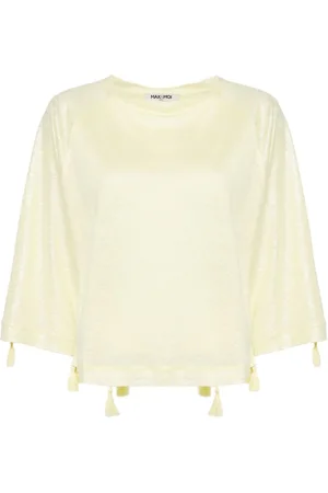 MAX & MOI Jersey-top med kvastdetalje