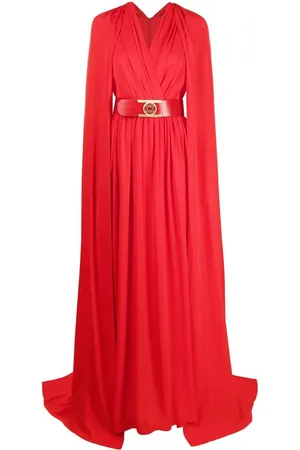 Elie saab Silkekjole med bælte og kappeeffekt