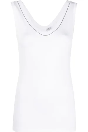 Brunello Cucinelli Vesttop med krystaldetalje
