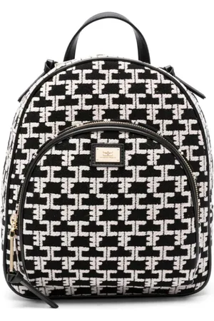 Elisabetta Franchi Rygsæk med logoplade og monogram-mønster