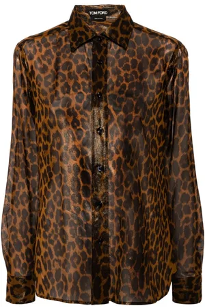 Tom Ford Silkeskjorte med leopardtryk