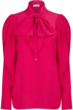 Nina Ricci Silkebluse med bindebånd i halsen