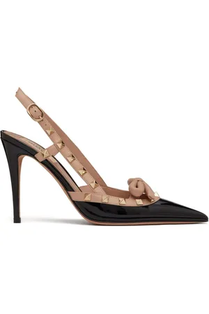 VALENTINO GARAVANI Lakerede Rockstud Bow 100mm slingback-pumps