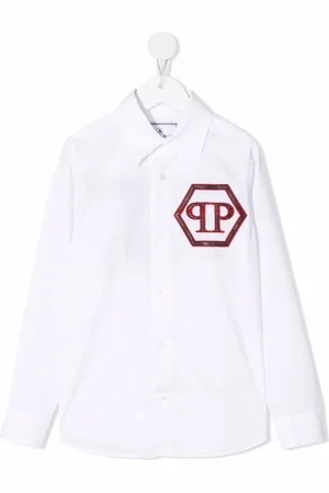 Philipp Plein Skjorte med lange ærmer og broderet logo