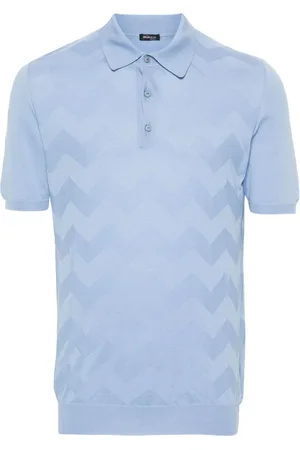 Kiton Ribbet polo med chevron-detalje