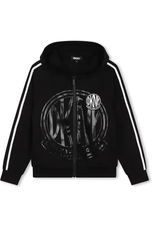 DKNY Hættetrøje med lynlås og logotryk