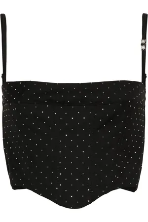 Chiara Ferragni Gabardine-top med rhinstens-udsmykning