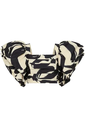 Rebecca Vallance Cropped Pompidou bluse med abstrakt tryk