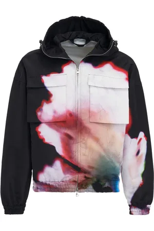 Alexander McQueen Solarised Flower jakke med hætte