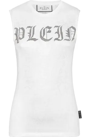 Philipp Plein Tanktop med krystaludsmykning og logo