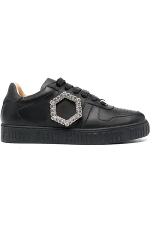 Philipp Plein Sneakers i læder med krystaldetalje
