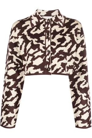 Nanushka Cropped jakke med dyretryk