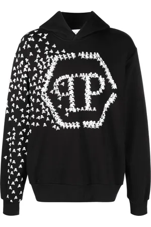 Philipp Plein Hættetrøje med dødningehoved- og knogletryk
