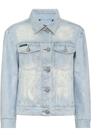 Philipp Plein Denimjakke med bamsemotiv