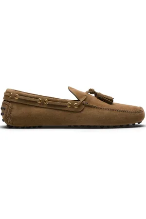 CAR SHOE Sejlersko i ruskind med kvastdetalje