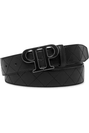 Philipp Plein Læderbælte med logoplade