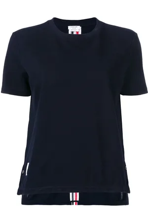 Thom Browne T-shirt i pique med afslappet pasform og RWB-stribe