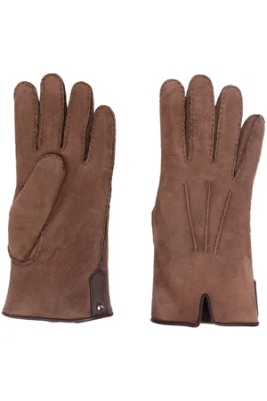 CANALI Polstret handsker i ruskind med logo
