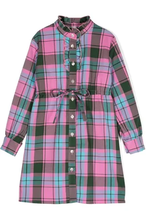 Msgm Skotskternet skjortekjole med broderet logo