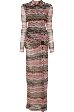 Missoni Lang chevron-kjole med udskæringsdetalje