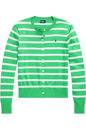 Ralph Lauren Stribet cardigan i bomuldsblanding