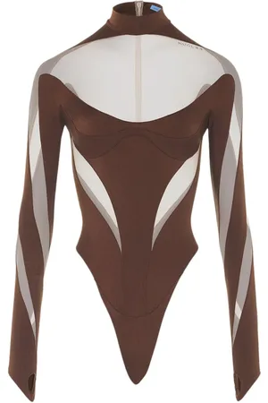 MUGLER Langærmet bodysuit med paneler