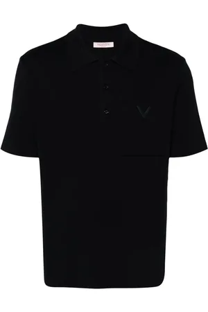 VALENTINO GARAVANI Ribbet polo med V-detalje