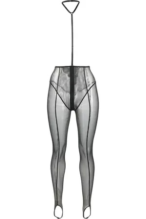 MAISON CLOSE Gennemsigtige leggings med bånd under foden