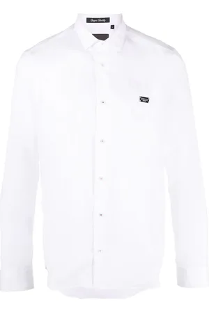 Philipp Plein Langærmet Gothic Banner skjorte
