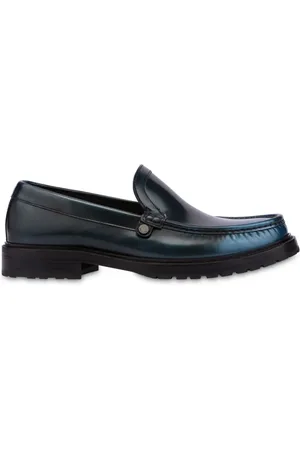 Moschino Loafers i læder med falmet effekt