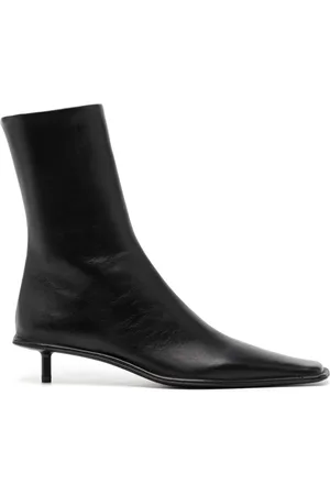 Jil Sander 25mm læderstøvler med firkantet snude