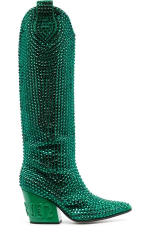 Philipp Plein 75mm støvler med krystaludsmykning