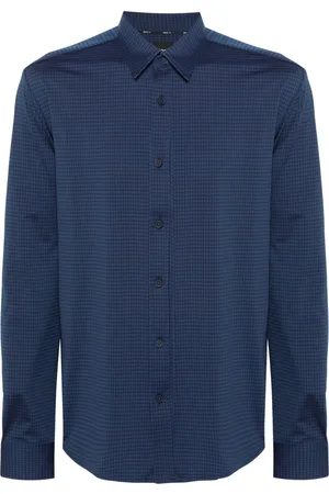 HUGO BOSS Polo i silke med jacquard-mønster