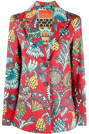 La DoubleJ 24/7 enkeltradet blomstret blazer