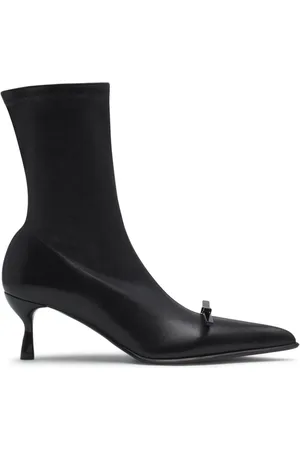 Lanvin Ankellange læderstøvler med sløjfedetalje