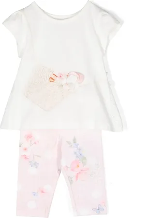 Lapin House Jumpsuit med blomstret applikation og flæser
