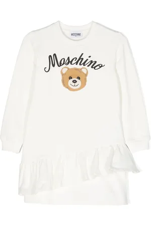 Moschino Kjole med bamsemotiv og flæser