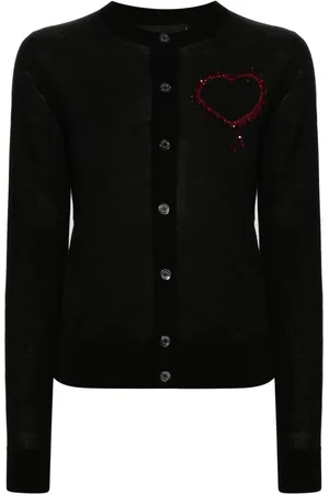 Dsquared2 Cardigan med perledekoreret hjerte