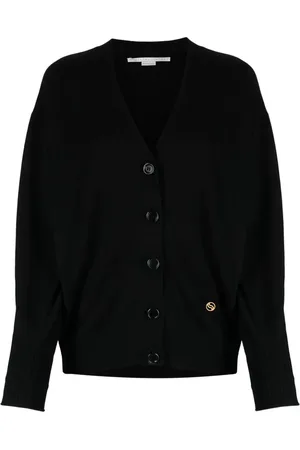 Stella McCartney Cardigan i uld med broderet logo