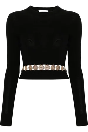 Paco rabanne Ribstrikket top med nitter