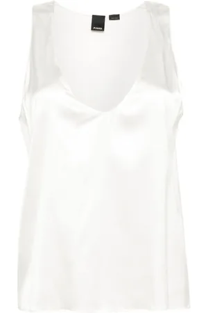 Pinko ærmeløs top med satin-effekt