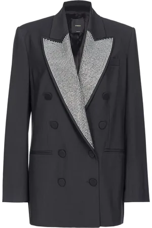 Pinko Dobbeltradet blazer med krystaludsmykning