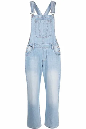 Philipp Plein Overalls i denim med logomærke