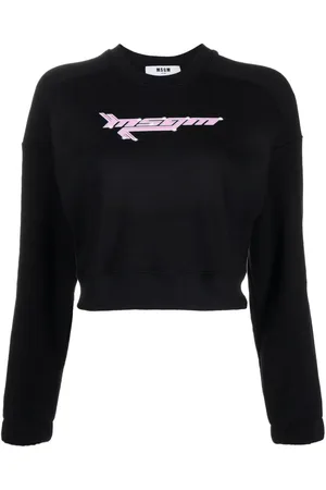 Msgm Cropped sweatshirt med logotryk