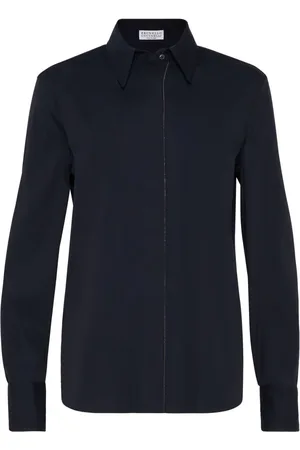 Brunello Cucinelli Poplin-skjorte med Monili-kæde